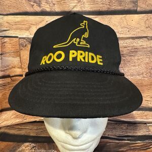 Vintage Black Kangaroo "ROO PRIDE" Cap Hat SnapBack Adjustable Texas Kress
